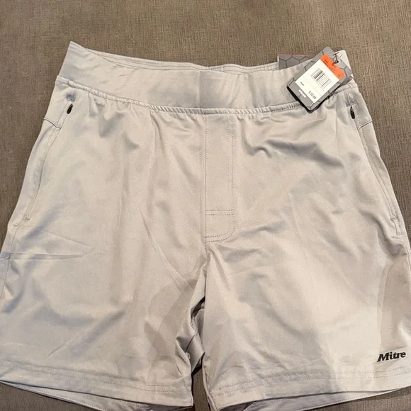 Mitre Light Gray Athletic Shorts - Picture 1 of 9